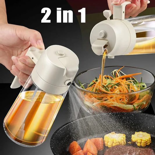 2-in-1 Glass Oil Sprayer & Dispenser Bottle