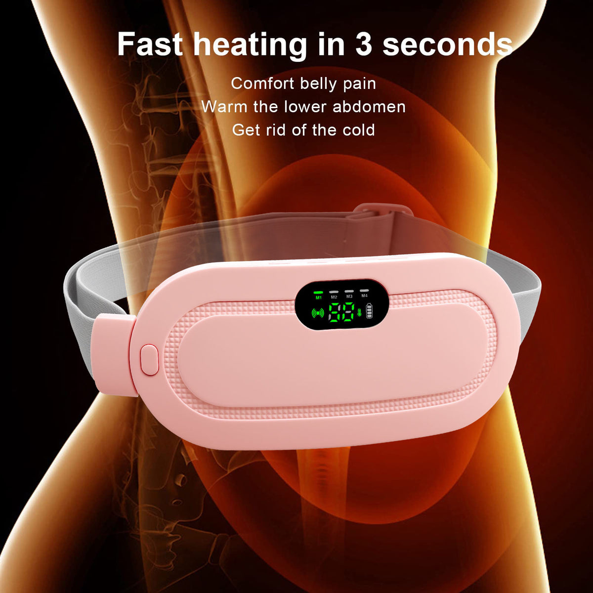 Portable Electric Heating & Vibration Massage Belt for Period Pain Relief