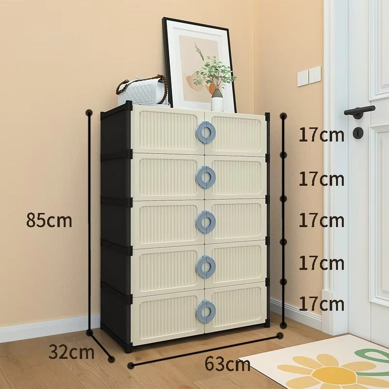 Portable Foldable Plastic Storage Cabinet (10 Door)