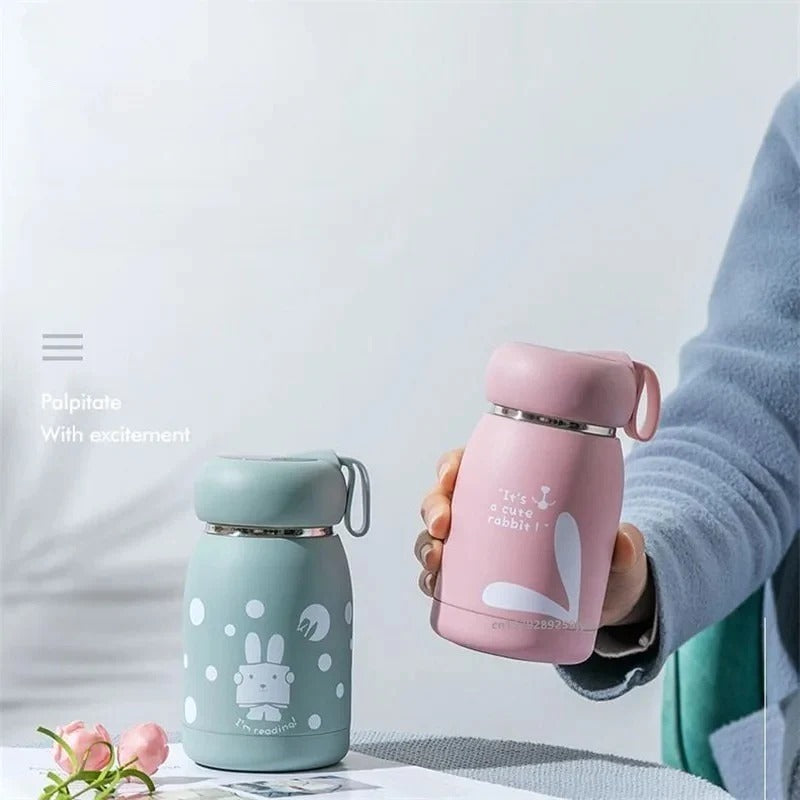 320ml Cute Glass Thermos Water Bottle with Box Packaging
