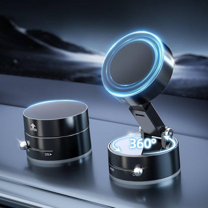 Magnetic Suction Cup Phone Holder – 360° Rotating Foldable Stand