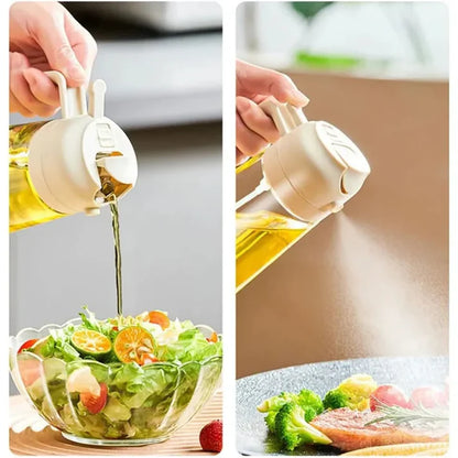 2-in-1 Glass Oil Sprayer &amp; Dispenser Bottle