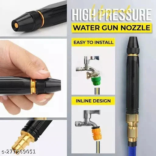 High Pressure Water Gun Nozzle | Adjustable Hose Spray for Car Wash & Garden