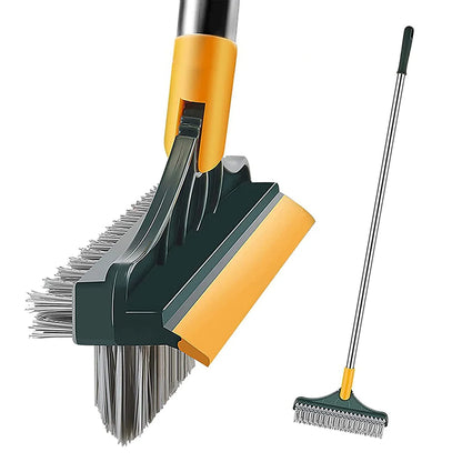 3-in-1 Floor Scrub Brush with Squeegee