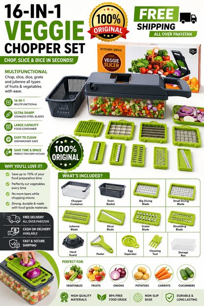 16-in-1 Veggie Chopper Set 🥕🥒