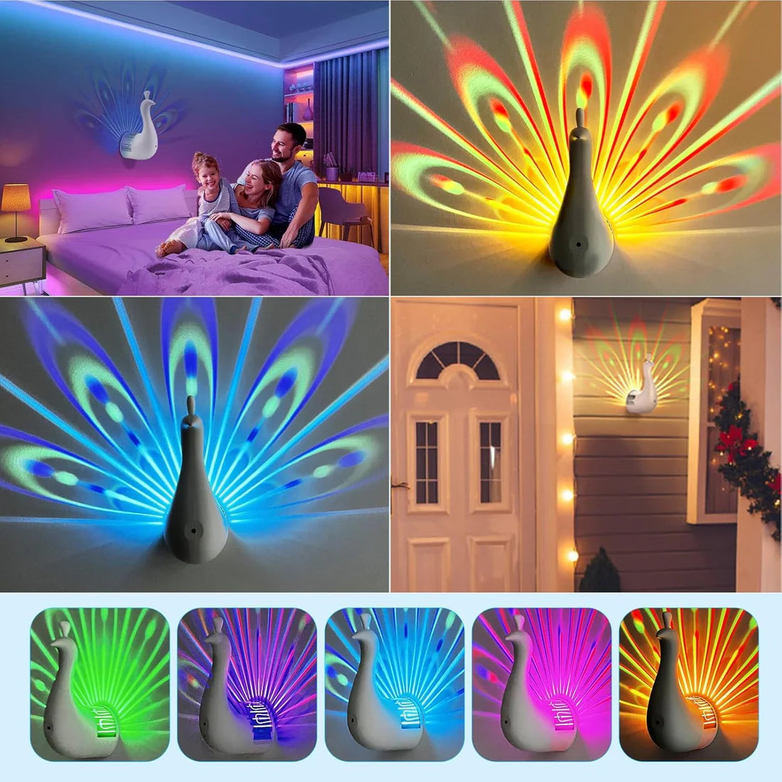 Peacock LED Projection Night Light