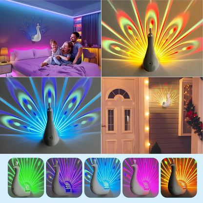 Peacock LED Projection Night Light