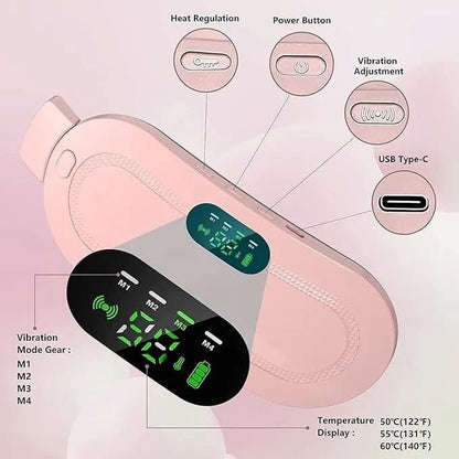 Portable Electric Heating &amp; Vibration Massage Belt for Period Pain Relief