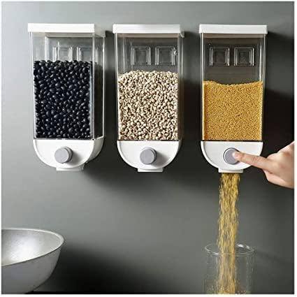 Wall Mounted Dry Food Dispenser (3 Grid Storage Container)