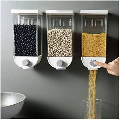 Wall Mounted Dry Food Dispenser (3 Grid Storage Container)