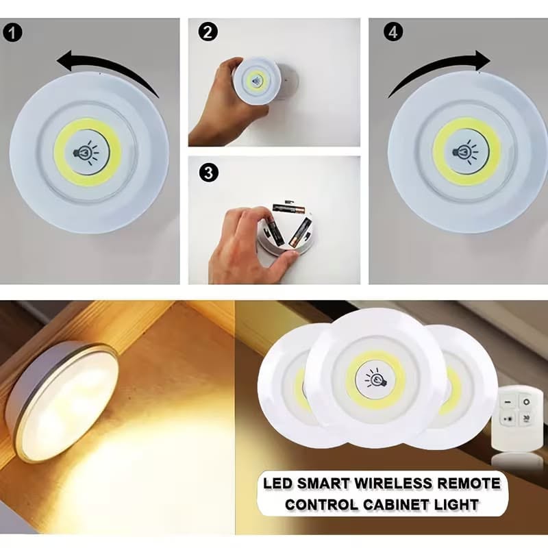 LED Puck Light with Remote Control (Set of 3)