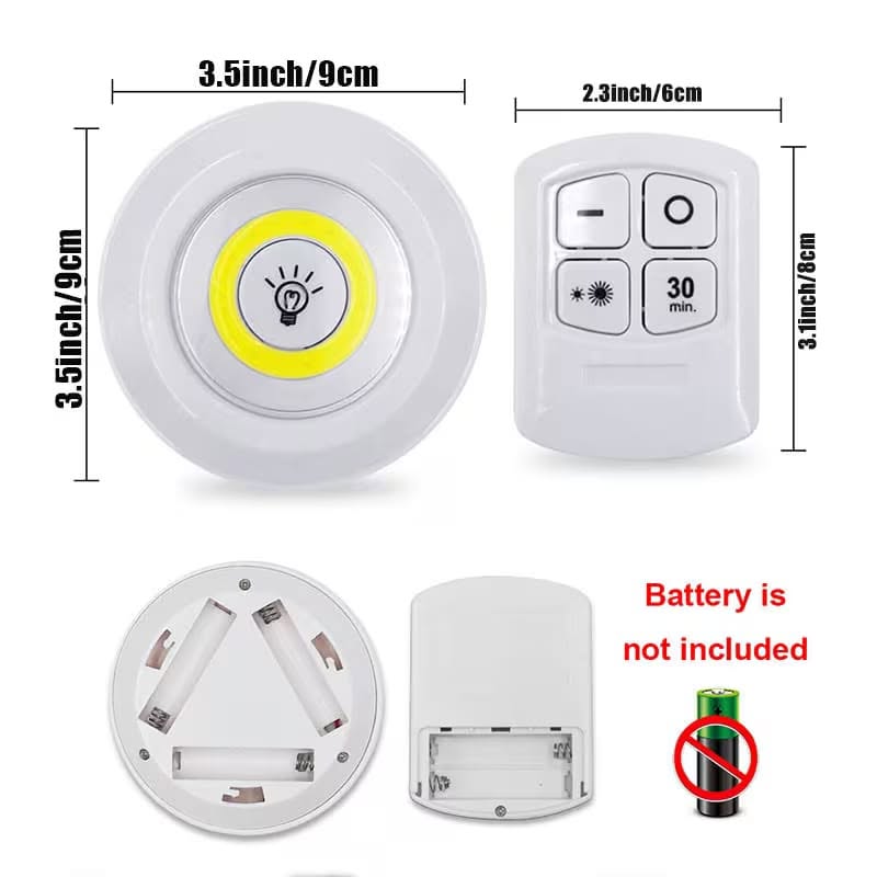 LED Puck Light with Remote Control (Set of 3)