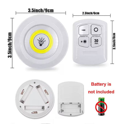 LED Puck Light with Remote Control (Set of 3)