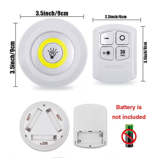 LED Puck Light with Remote Control (Set of 3)