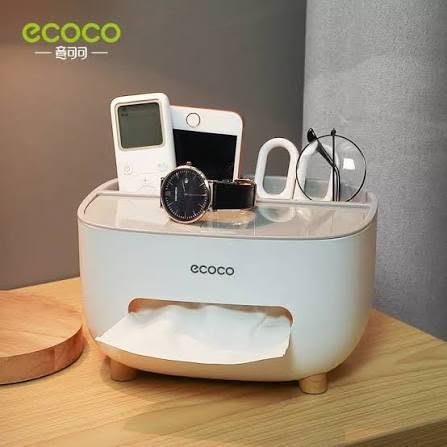 Ecoco Multifunctional Tissue Box &amp; Desk Organizer