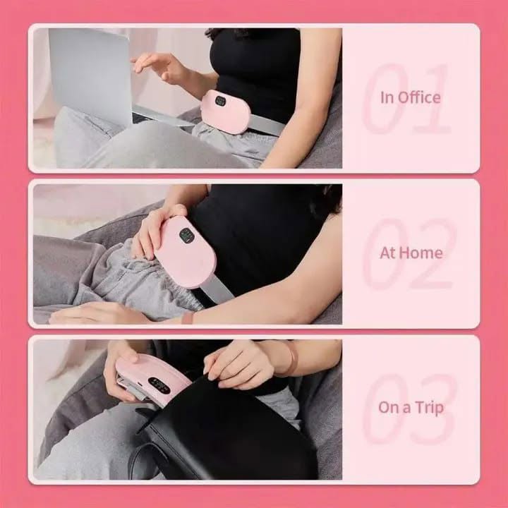 Portable Electric Heating &amp; Vibration Massage Belt for Period Pain Relief