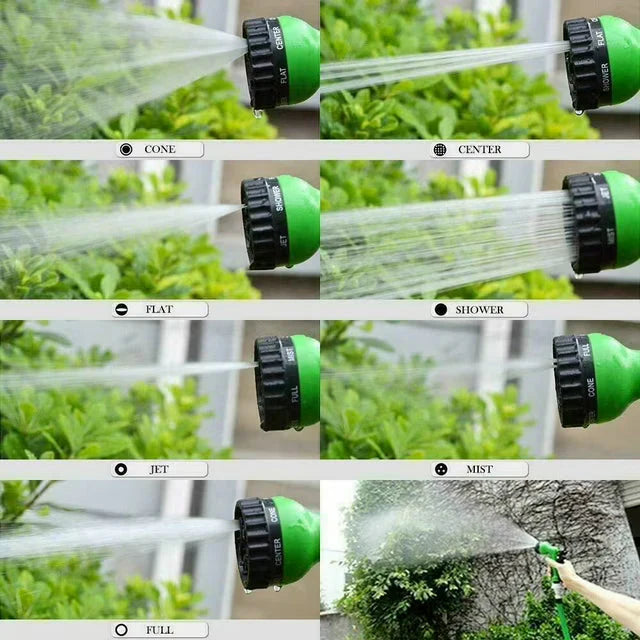 Expandable High Pressure Water Hose Pipe with 7-Mode Spray Nozzle | Flexible Multipurpose Water Pipe