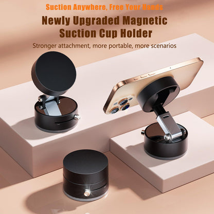 Magnetic Suction Cup Phone Holder – 360° Rotating Foldable Stand