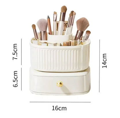 360° Rotating Makeup Organizer with Drawer