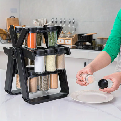 360° Rotating Spice Rack with 18 Spice Jars