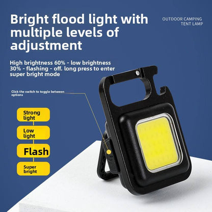 Mini COB LED Keychain Flashlight (Rechargeable)