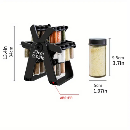 360° Rotating Spice Rack with 18 Spice Jars