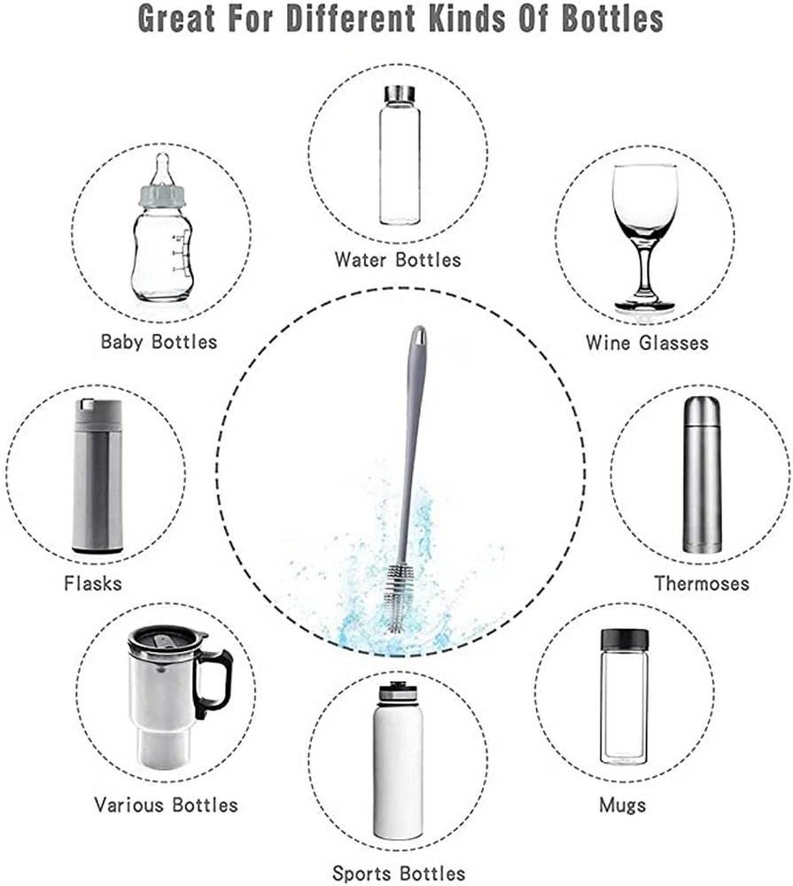 Silicone Long Handle Bottle Cleaning Brush_