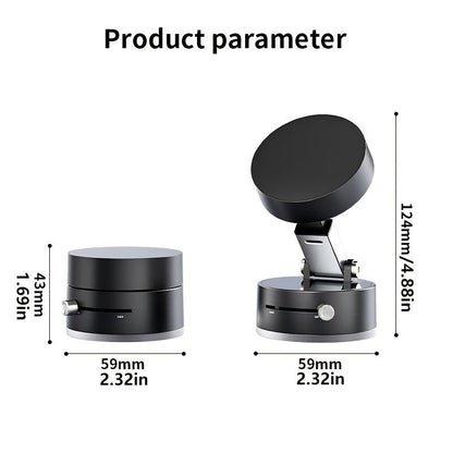 Magnetic Suction Cup Phone Holder – 360° Rotating Foldable Stand