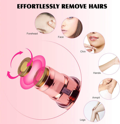 Rechargeable 2-in-1 Eyebrow Trimmer &amp; Facial Hair Remover for Ladies