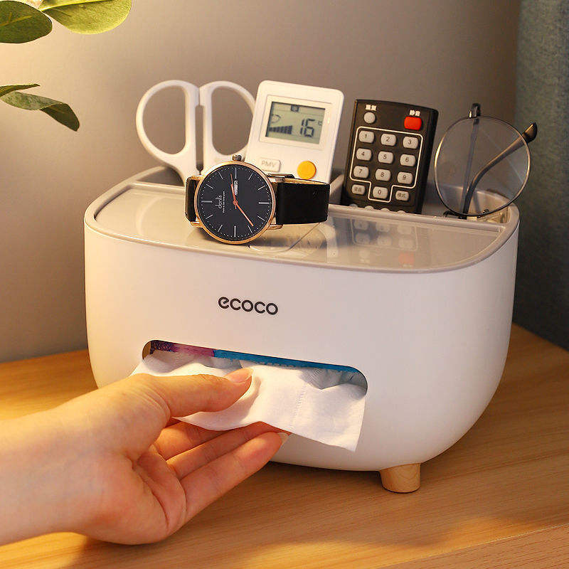 Ecoco Multifunctional Tissue Box &amp; Desk Organizer