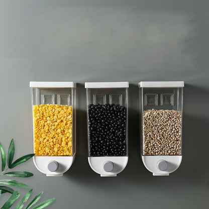 Wall Mounted Dry Food Dispenser (3 Grid Storage Container)