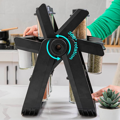 360° Rotating Spice Rack with 18 Spice Jars