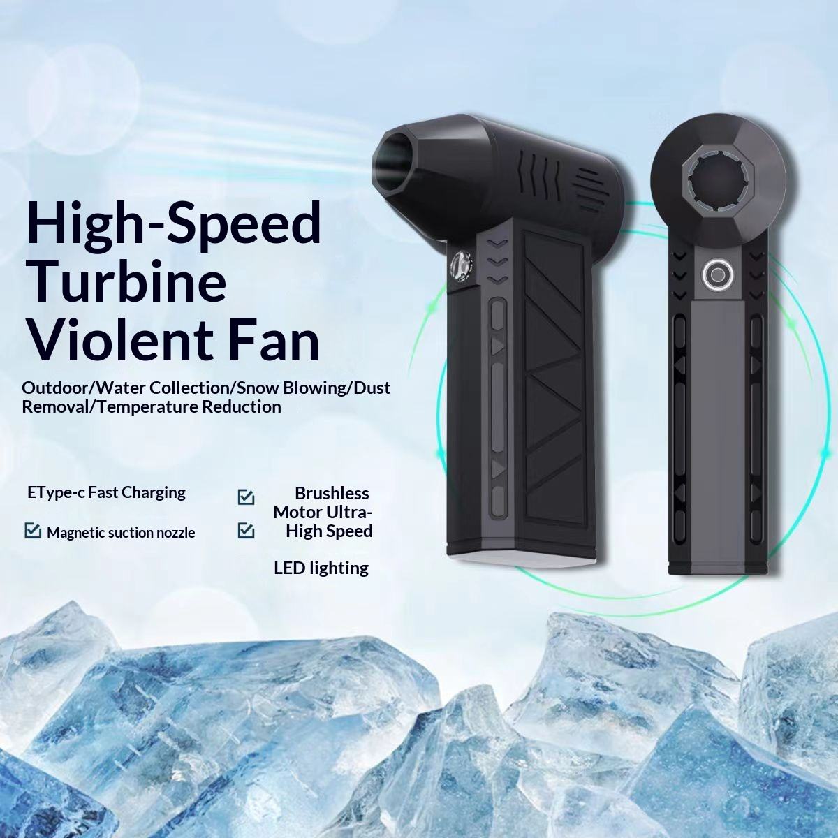 Portable Rechargeable Turbo Air Blower (130,000 RPM)
