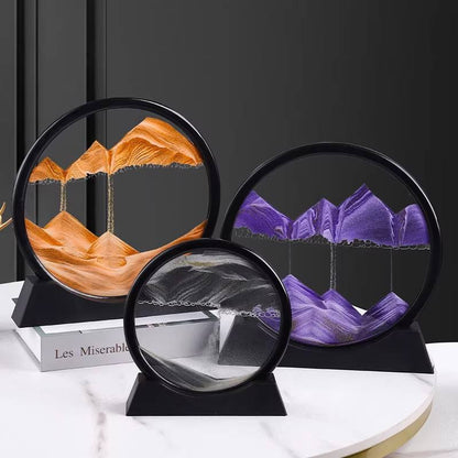3D Moving Sand Art Frame (Round) – Dynamic Sandscape