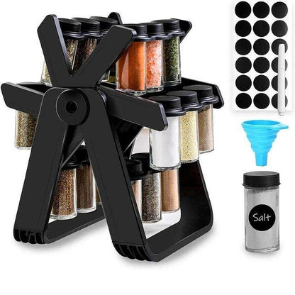 360° Rotating Spice Rack with 18 Spice Jars