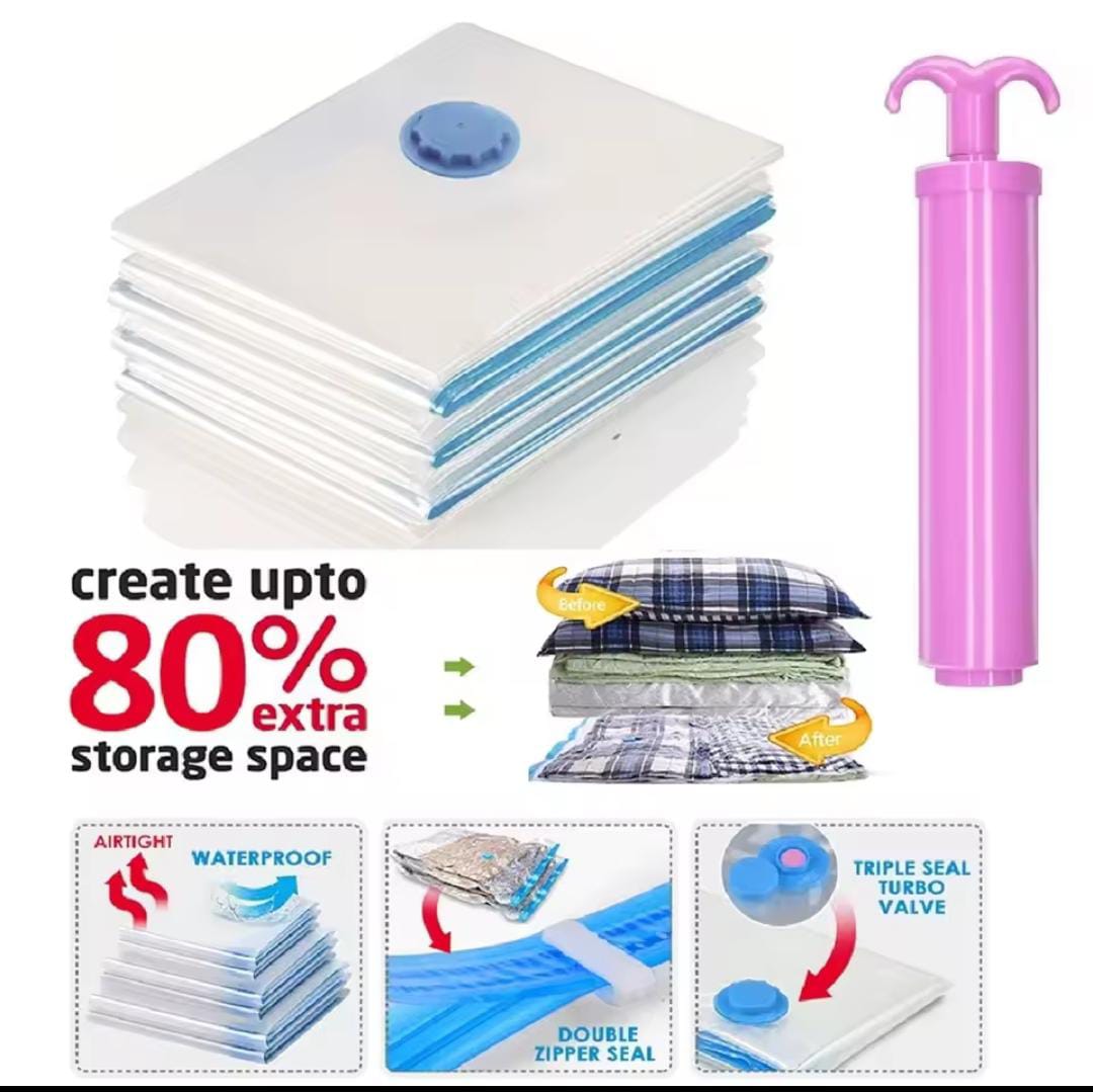 Vacuum Storage Bags with Hand Pump