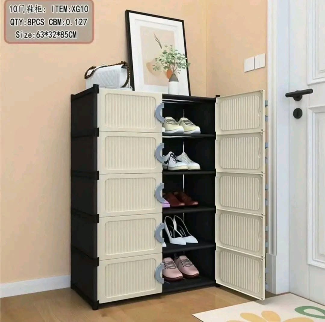 Portable Foldable Plastic Storage Cabinet (10 Door)