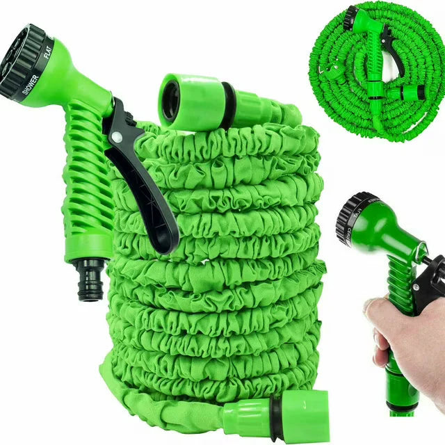 Expandable High Pressure Water Hose Pipe with 7-Mode Spray Nozzle | Flexible Multipurpose Water Pipe