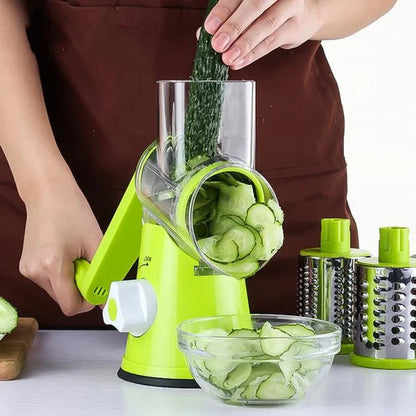 3-in-1 Manual Rotary Vegetable Slicer &amp; Grater